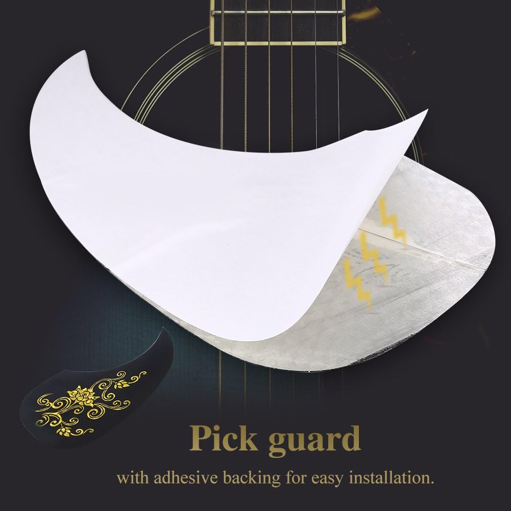 Acoustic Guitar Shield, 40/41 Inch 2 Pieces Pickguard Pick Guard Sticker for Acoustic Guitar Upgrade Accessory (Drop Shape)(Gold Vine) - Image 5
