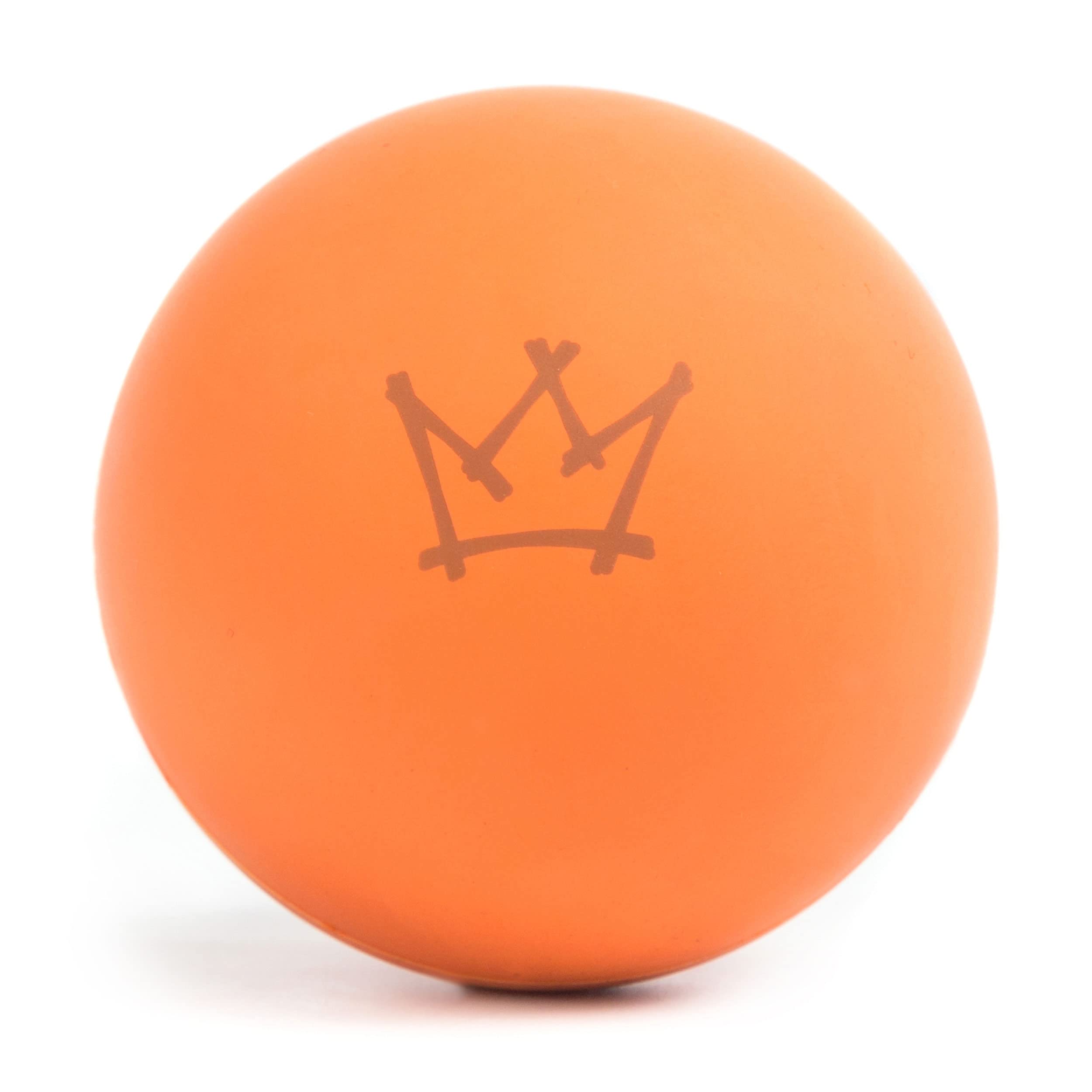 Rudelkönig Natural rubber dog ball - Orange ball with 6,5cm Ø - Almost indestructible dog toy including practical storage bag