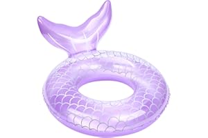 Oukitoymer Inflatable Swim Ring, Cute Mermaid Dinosaur Unicorn Mouse Swimming Pool Floats Tube Raft, Water Bathtub Beach Party Toys Swimming Trainer Floaties for Toddlers Kids Aged 4-10