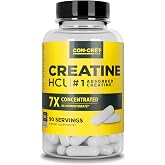 CON-CRET Creatine HCl Capsules for Women and Men, 90 Count | No Bloating or Water Retention, Muscle, Strength &amp; Cognitive Support, USA Made, NSF Certified