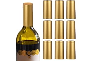 PRETYZOOM 100Pcs Gold Heat Shrink Wine Capsules for 750ml Bottles Wine Bottle Shrink Wrap with Tear Off Tabs for Home Brewing
