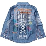 [ガッチャ] GOTCHA キッズ シャツ 長袖 ネオン サーフ 刺繍 デニムシャツ 191G3509