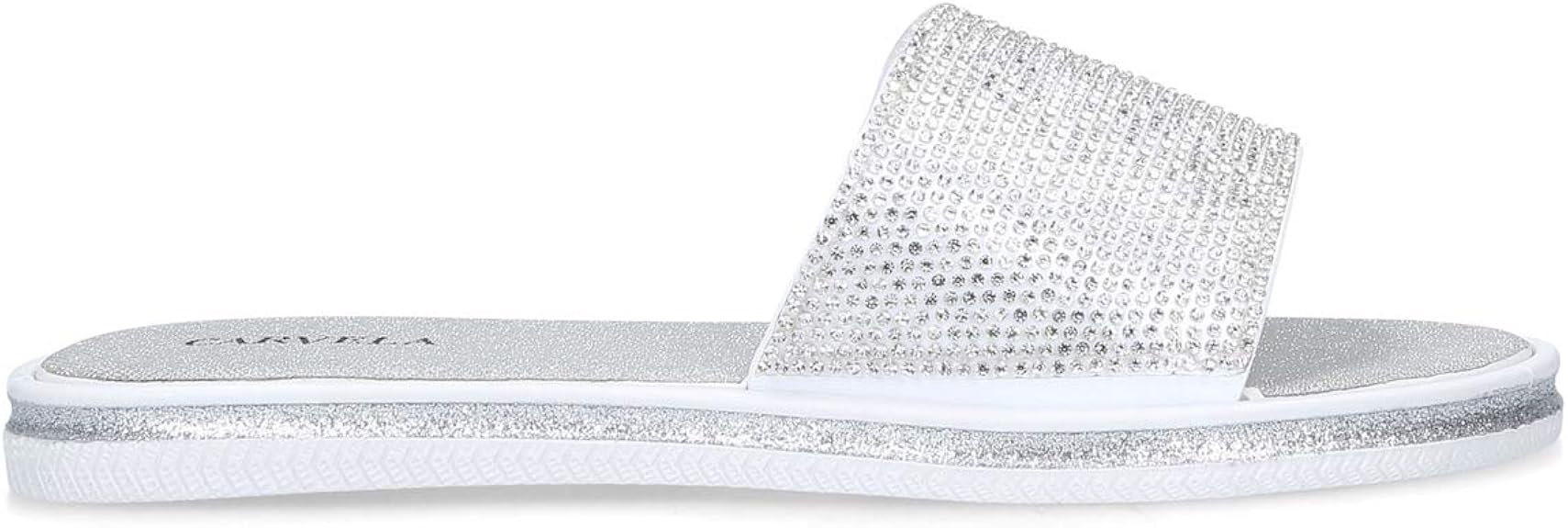 Amazon.com | CARVELA Women's Boom Slide Sandal, Silver | Slides
