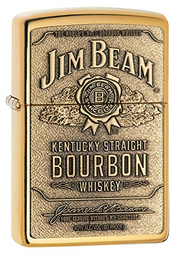 Zippo jim beam bourbon label emblem pocket lighter, hig…