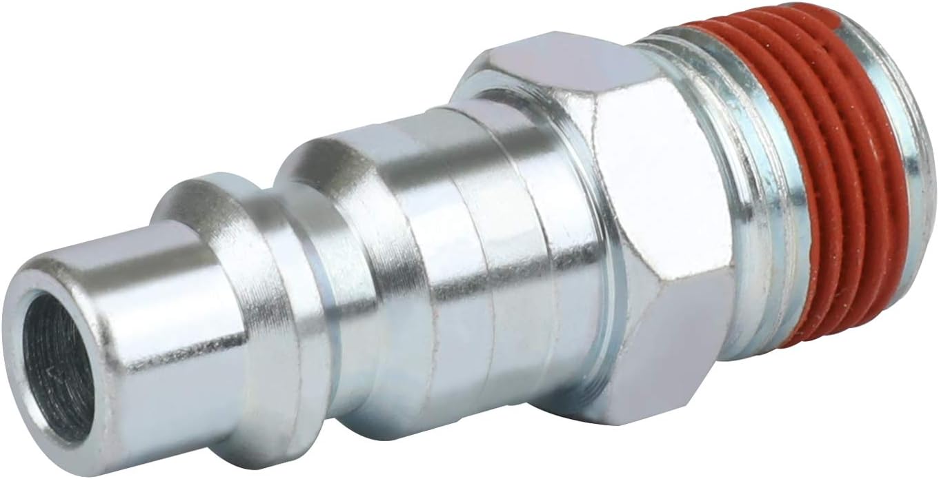 WYNNsky Air Tools Accessories Fittings, 3/8'' MNPT Industrial Type Plug with Sealant, 2 Pieces Air Compressor Accessories Kit - - 