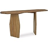 Signature Design by Ashley Holward Rustic Solid Wood Console Sofa Table, Light Brown