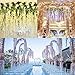 CEWOR 12pcs Artificial Wisteria Vine Ratta Hanging Garland Silk Flowers String for Wedding Party Home Decor(White)