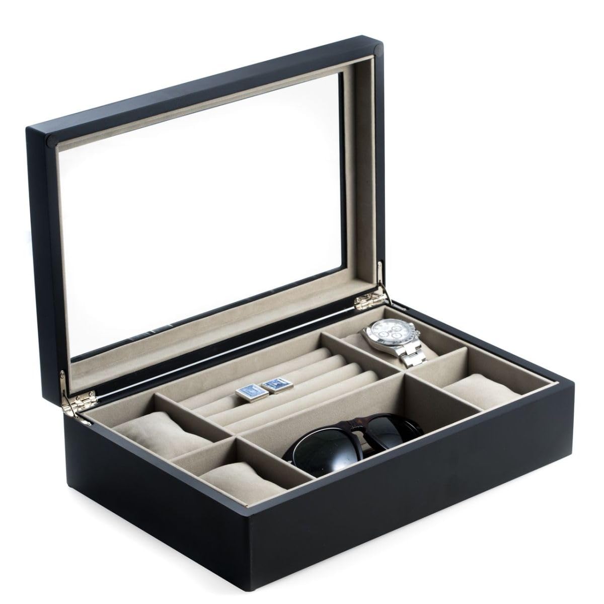 Bey-Berk Watch Box with Glass Top