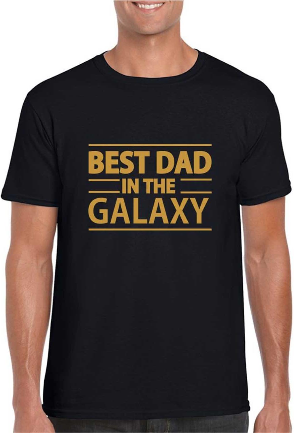 GiftsmateBirthday Gifts for Father, Best Dad in The Galaxy Mens T-Shirt for Dad Cotton