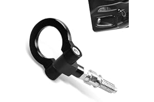yorpyep 1 PC Car Front Bumper Tow Hook, Screw-on Racing Style Trailer Pull Ring, Rust-proof Heavy-duty Forged Auto Trailer Ri