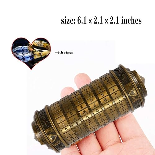 Cryptex Mini Da Vinci Code | Porta Password Per Anelli E Biglietti | Regalo Originale E Romantico