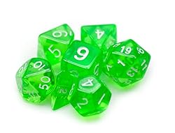 7 Die Polyhedral Dice Set - Translucent Green with