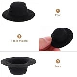 STOBOK 20pcs Mini Felt Top Hats for Dolls - Black & Yellow Decorative Hats view 6