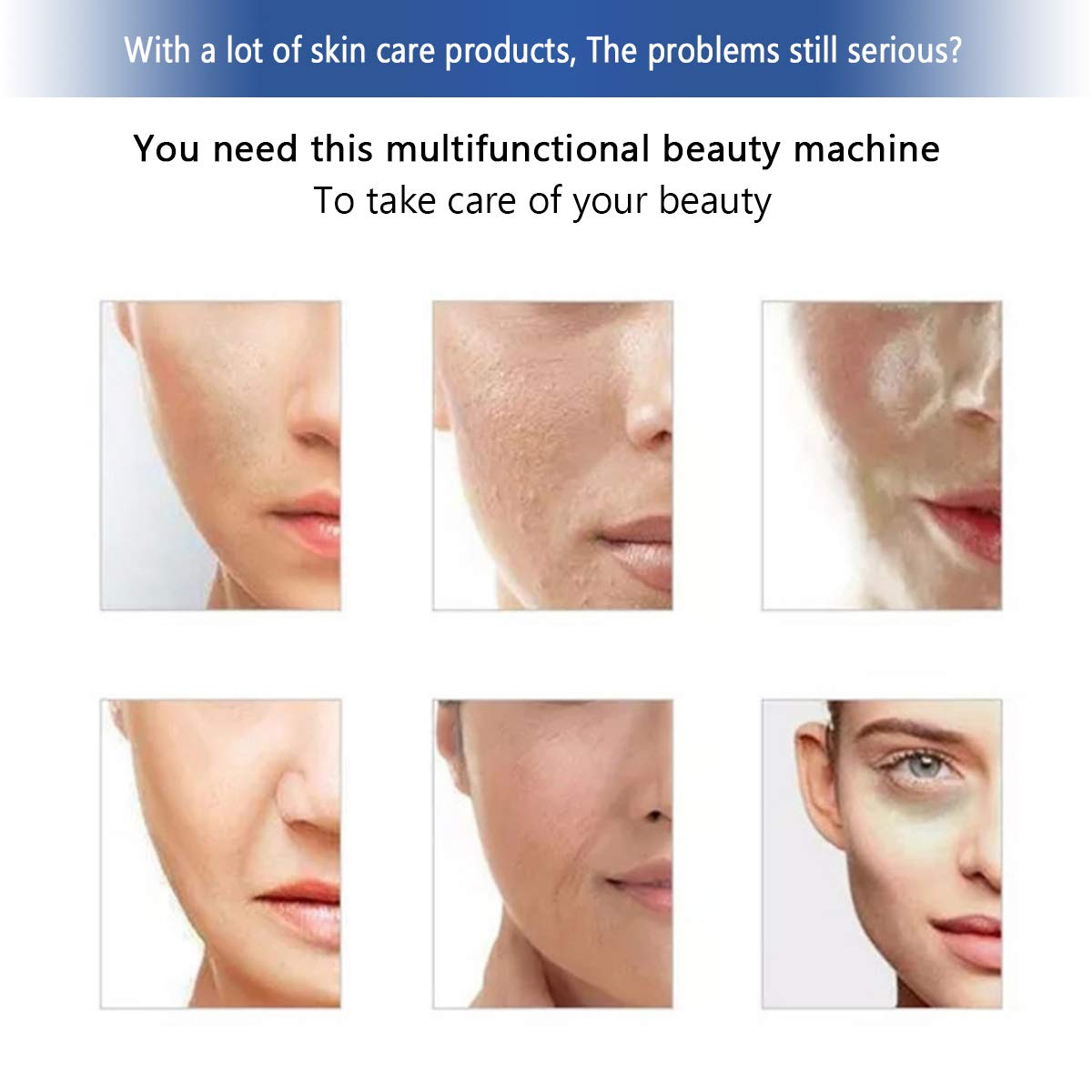 Face Firming Machine 6 in 1 Face Light Massager with Vibration Warm Beauty Device: Beauty