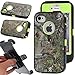 iphone 4s Case, Rugged Heavy Duty Shockproof Dirtproof Military Grade Drop Scratch Resistant Hybrid Bumper Full Body Protective Case with Belt Clip Holster and Built-in Screen Protector (Forest Green)