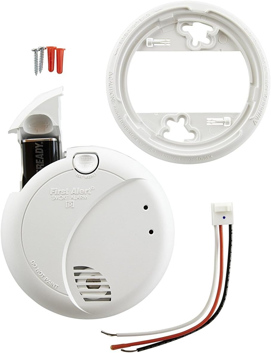First Alert BRK 7010B Hardwired Smoke Detector with Photoelectric Sensor and Battery Backup - Smoke Detectors - 