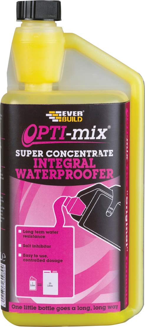 Everbuild Opti-Mix Super Concentrated Integral Waterproofer – Freeze Resistance – Easy to Use – 1 Litre