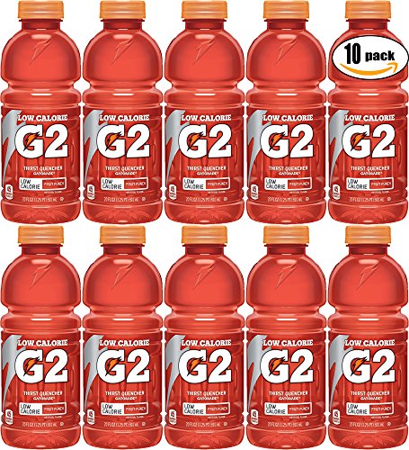 Gatorade G2 Fruit Punch, Low Calorie Thirst Quencher, 20oz Bottle (Pack of 10, Total of 200 Oz)