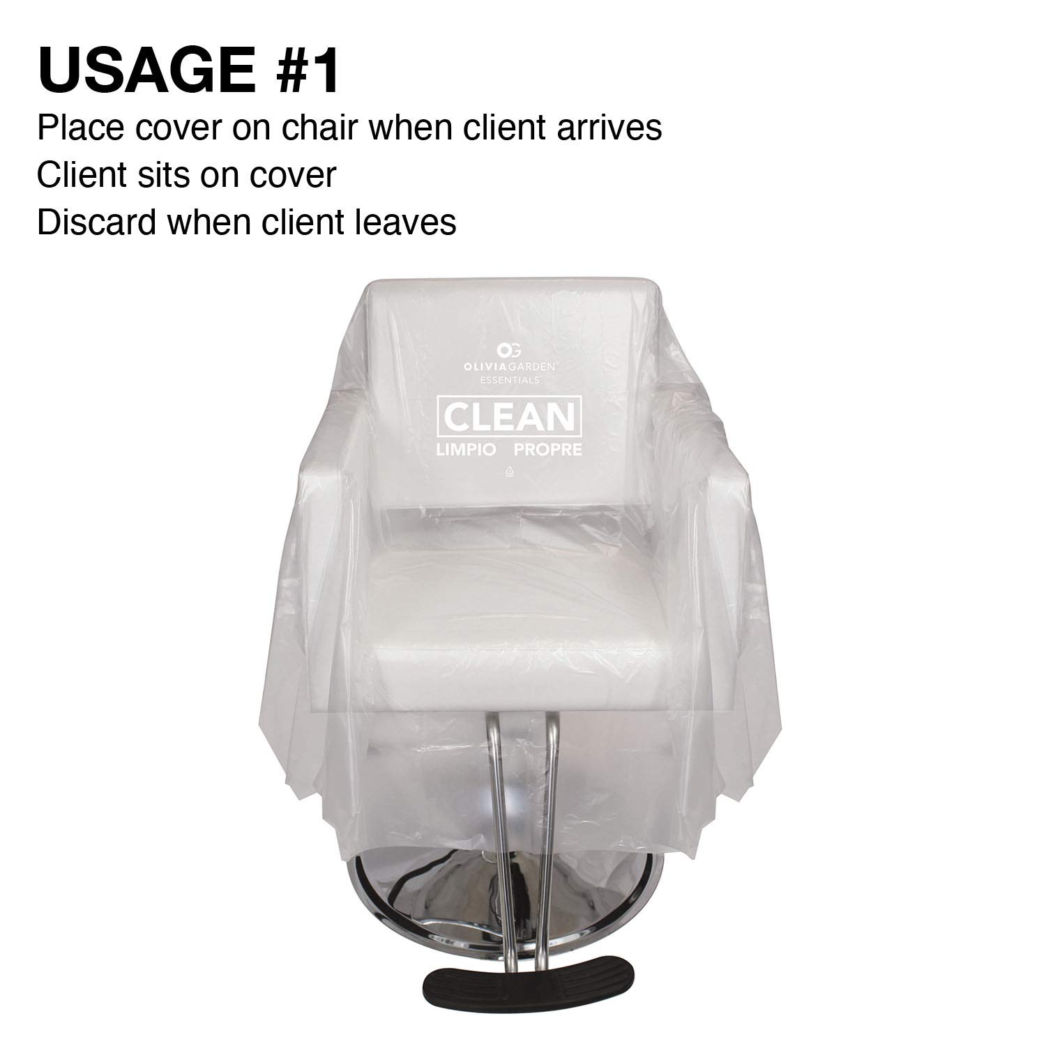 Clear Tear Resistant Disposable Chair Covers (71" x 59") for Salons, Spas, Barbers, and Others 25pk: Beauty