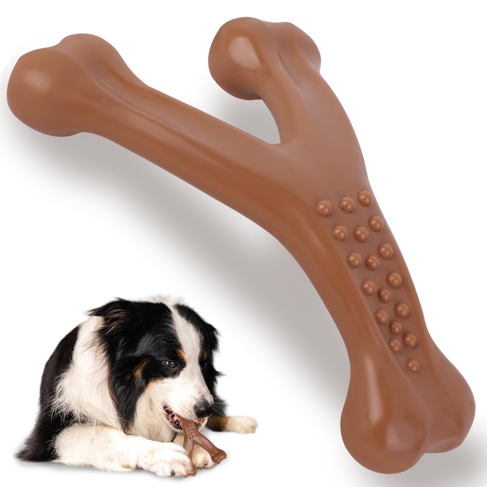 Bailey & buddies Dog Toys, Indestructible Dog Chew Toys for Aggressive Chewers, Durable Tough Interactive Nylon Outdoor Extreme Teething Bone Chew Toys for Medium Large Dogs