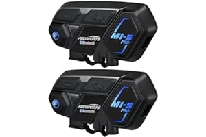 FODSPORTS Motorcycle Bluetooth Intercom with Music Sharing, M1S Pro 2000m 10 Riders Group Helmet Communication System Headset