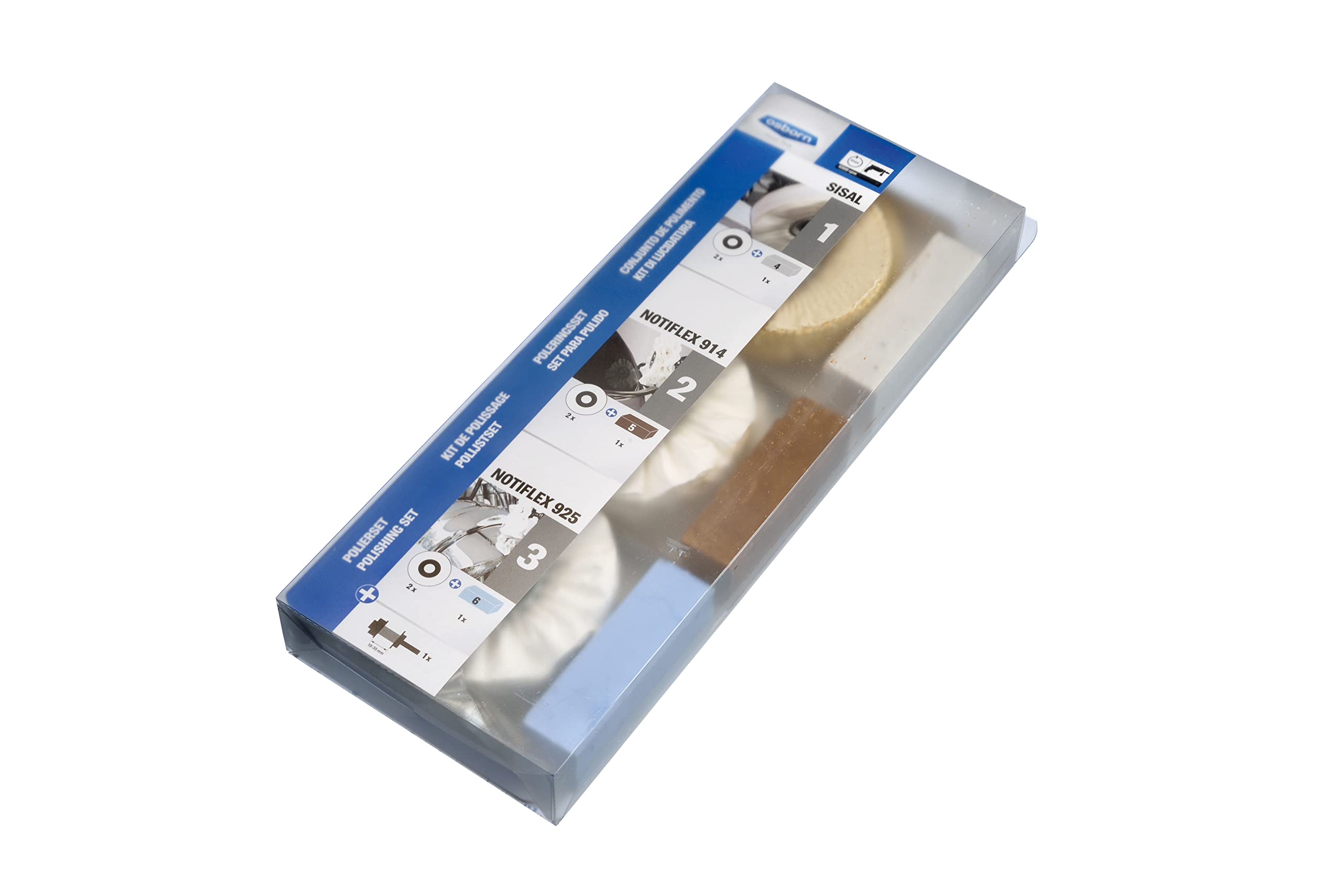 Osborn 6803600010-10-Piece Professional Drill Polishing Set with Instructions (Cannot Guarantee English Language), 800 W, 240 V