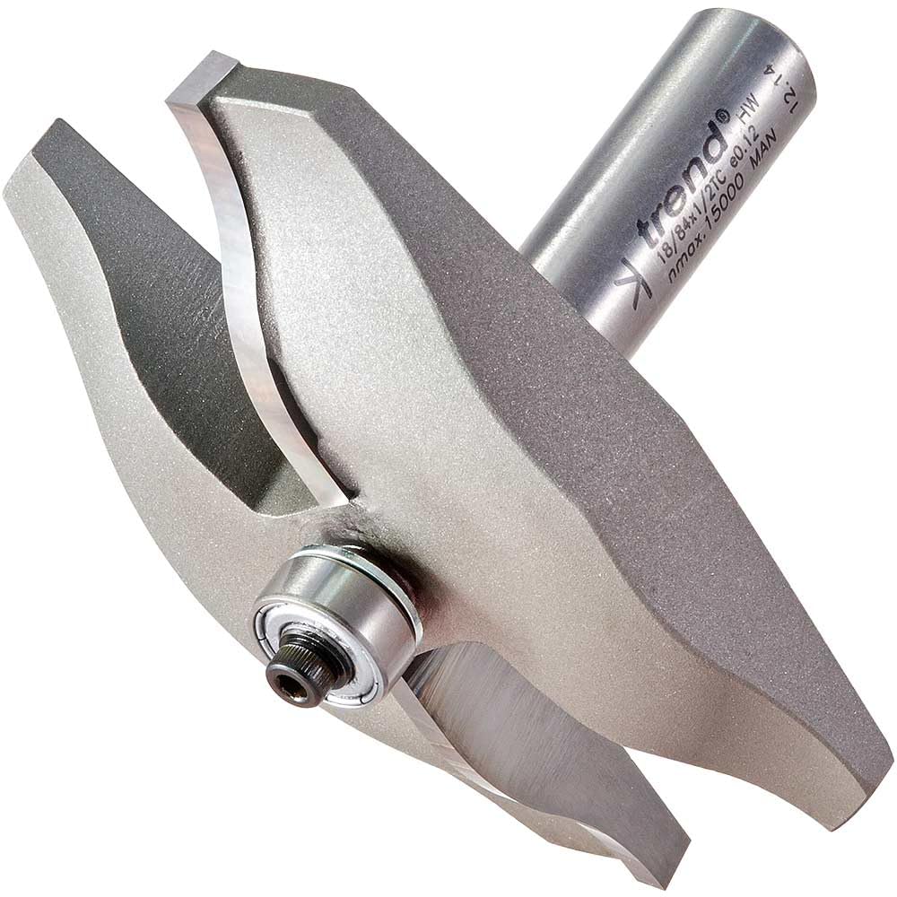 Trend Professional Guided Ogee Panel Raiser Bearing Guided Router Cutter, 1/2 Inch Shank, 85.7mm Cut Diameter, 15.9mm Cut Length, 22.2mm Radius, 18/84X1/2TC