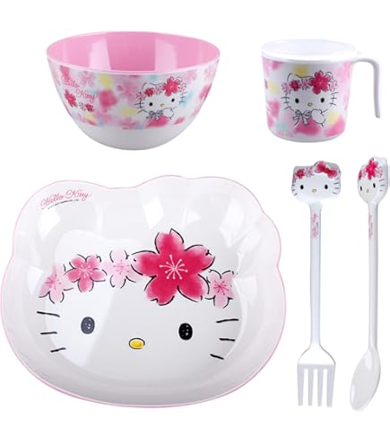 Amazon.com: Everyday Delights Hello Kitty Red Dinnerware Flatware