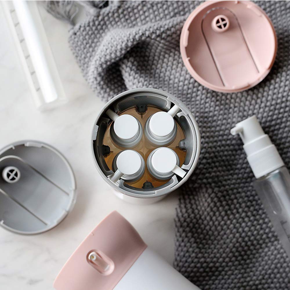 HYMUUNI Set di 10 bottiglie da viaggio rosa, in plastica, da