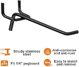 sourcing map 25pcs 4" Stainless Steel Pegboard Hooks for Display & Organization view 5