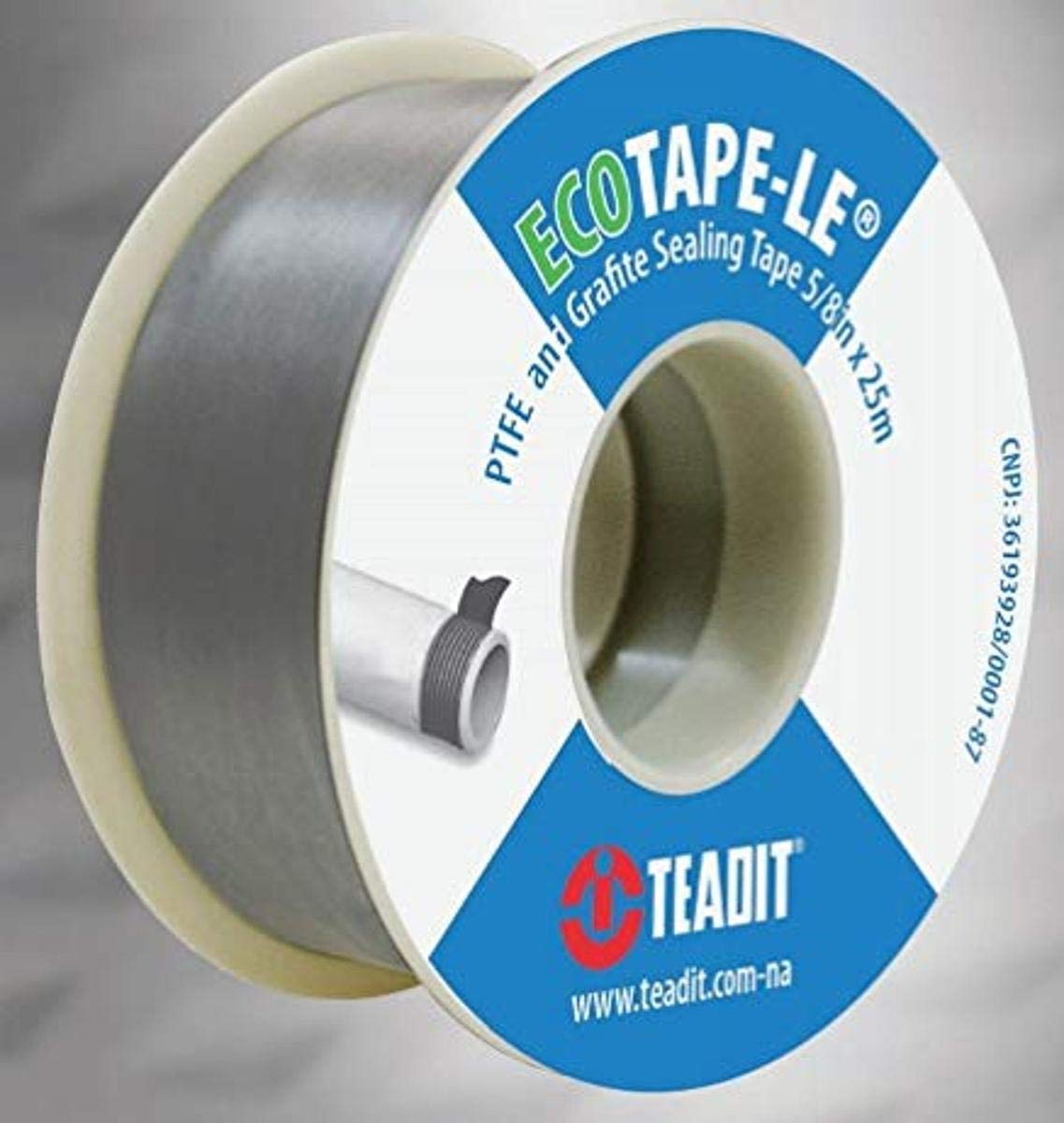 Teflon Tape with Graphite, 5/8" Wide x 82 feet D (Qty 3 Rolls) Industrial & Scientific