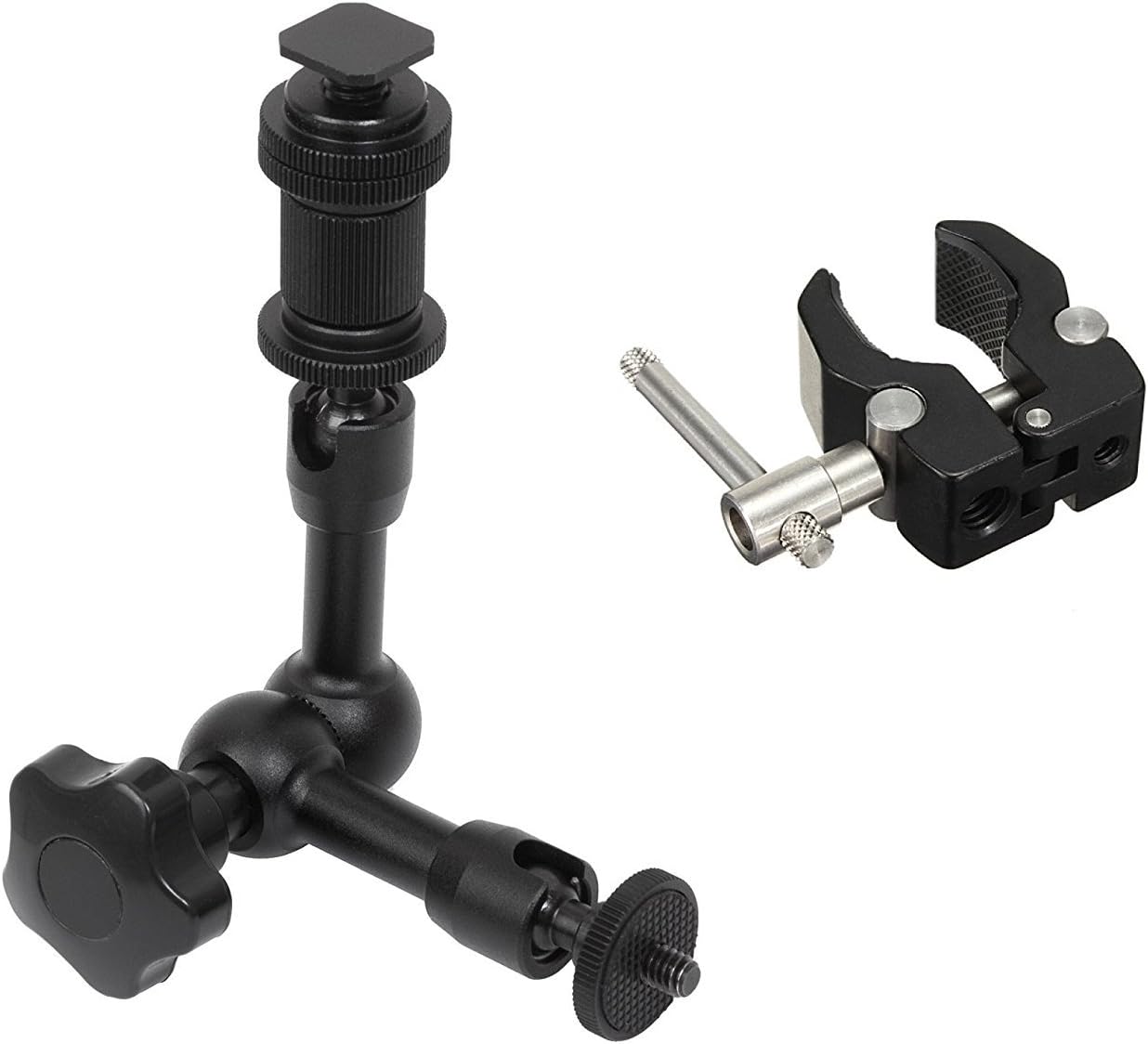 Caltar 7" Adjustable Angle Magic Arm with Super Clamp for DLSR Camera, LCD Monitor - LED Light Rig - DV Monitor …