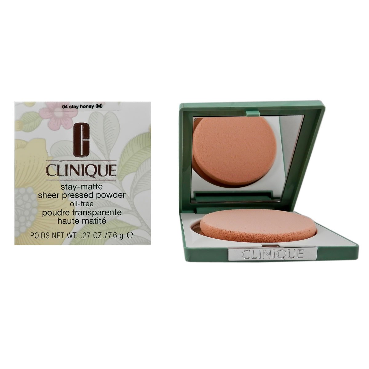 Clinique Stay-Matte Sheer Pressed Powder, Dry Combination to Oily, 04 Stay Honey, 0.27 Ounce