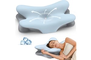 BESYODO Cervical Neck Pillow for Pain Relief - Ergonomic Side Sleeper Pillow for Neck Support, Cooling Memory Foam Pillows for Sleeping, Contour Pillow Orthopedic Bed Pillow for Back Stomach Sleepers