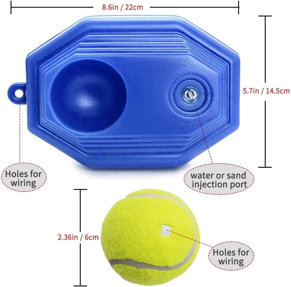 SIEBIRD Tennis Trainer Rebound Ball - Single Player Tennis Trainer Equipment with Elastic Ropes & 2 Training Balls - Portable Solo Exercise Baseboard for Beginners/Kids/Adults' Self-Study Practice : Sports & Outdoors
