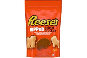 TINX REESE'S Dipped Animal Crackers - Milk Chocolate and Peanut Butter Candy Dipped Animal Crackers (23.5 Ounces)