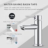 Hapilife Basin Mixer Taps Chrome Single Lever with Pop Up Waste G1/2 Hoses view 3