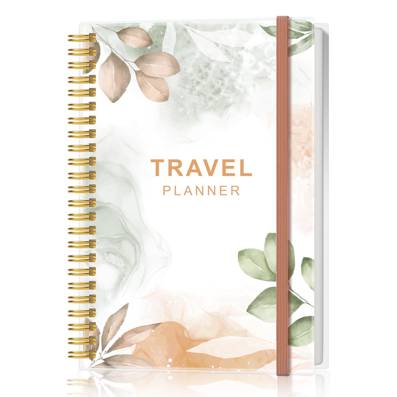 Travel Journal for Women & Men, Vacation & Road Trip Planner Organizer, Travel Notebook for 6 Trips, Trip Planner Gift to Record Memories and Adventures from Special Trips, 5.8" x 8.5", Rose Leaf