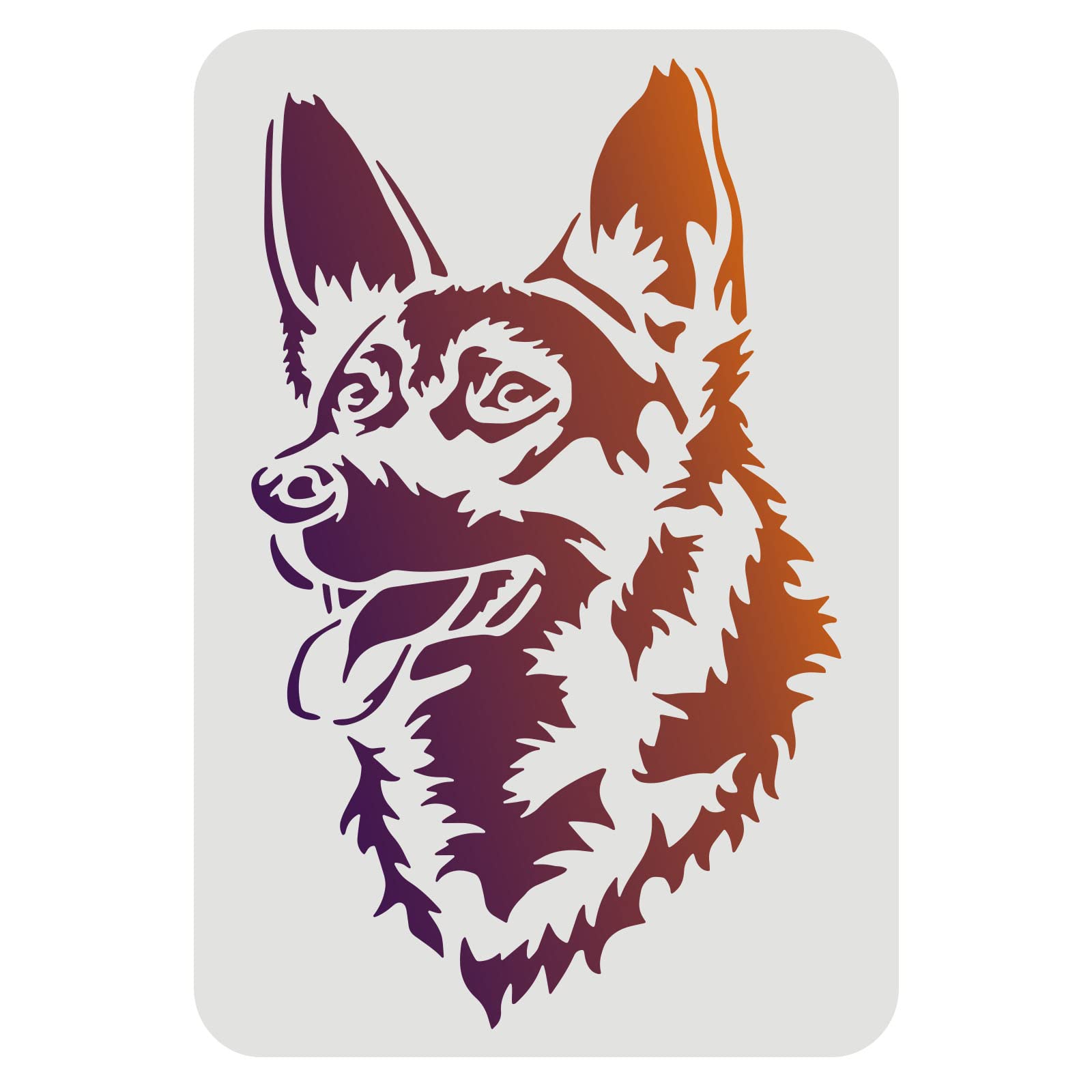 FINGERINSPIRE Dog Stencil 29.7x21cm Plastic Shepherd Dog Painting Stencil Dog Head Pattern Stencils Reusable Pet Friend Stencils for Painting on Wood, Floor, Wall and Tile