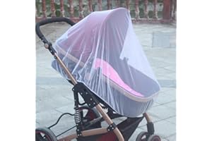Universal Stroller Mosquito Net, Breathable Insect Mesh Cover for Baby Pushchair and Pram, Easy Install Protective Accessory,