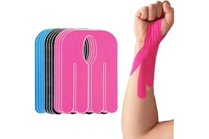 ANAMPION Kinesiology Tape for Wrist Precut, 12pc Waterproof & Breathable Bowling Wrist Tapes, Hypoallergenic Latex-Free Elastic Athletic Tape for Carpal Tunnel, Sports Joints Muscle Support.(Mix)