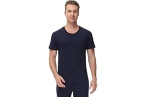 Ink+Ivy Mens Sleepwear Pajama Top Crewneck T-Shirt, Soft Sueded Jersey Tee Loungewear, Undershirt
