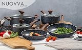 Nuovva Non Stick Pots and Pans Set Induction 8pc Marble Coating with Lids view 7