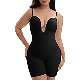 Decorus Backless Shapewear Bodysuit For Women: Low Back Shapewear Tummy Control - Open Back Plunge Body Shaper For Dress
