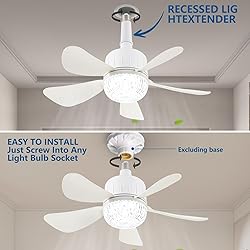 Dalouguan Socket Fan Light with Remote, 18" Clear