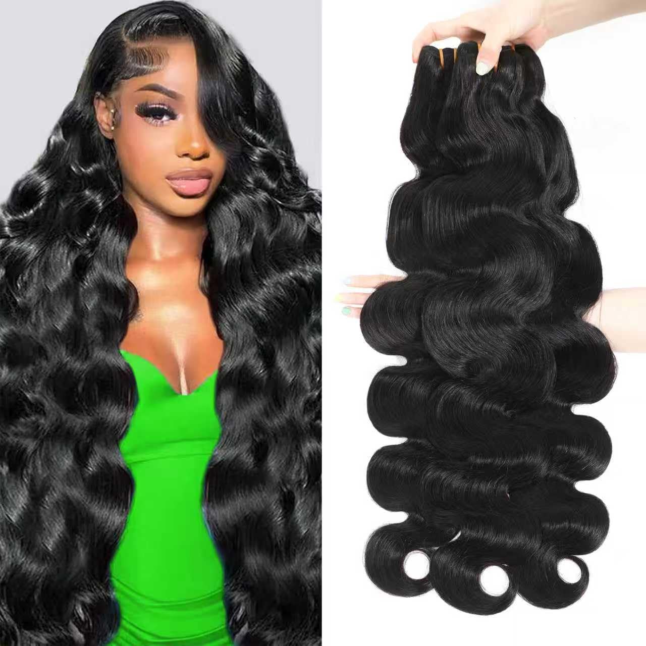 Photo 1 of ****MISSING PARTS**** 16A Raw Body Wave Bundles Human Hair 100% Human Hair Bundles,Triple Lifespan Virgin Remy Hair Extensions,Keep Texture Silky Soft After Multiple Washes (Body Wave 3 Bundles, 26 28 30 Inch)
