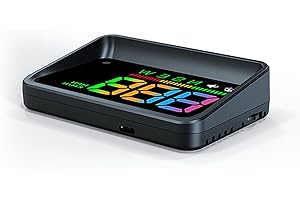 AZIJYV Heads Up Display for Cars, Car HUD H4, GPS Speedometer, First Colorful, Large Font Digital Speedometer GPS with Speed, Compass, Automatic Sensing, Speeding Alarm, Suitable for All Cars.