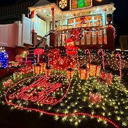 YEGUO Red Solar Christmas Lights, 2 Packs Each 33ft