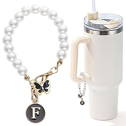 LUHOHI Letter Charm for Stanley Cup，Pearl Chain