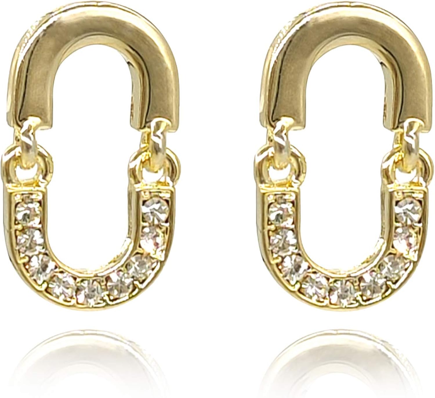 Senior Earrings with Shining Zircon S925 Silver Needle 14K